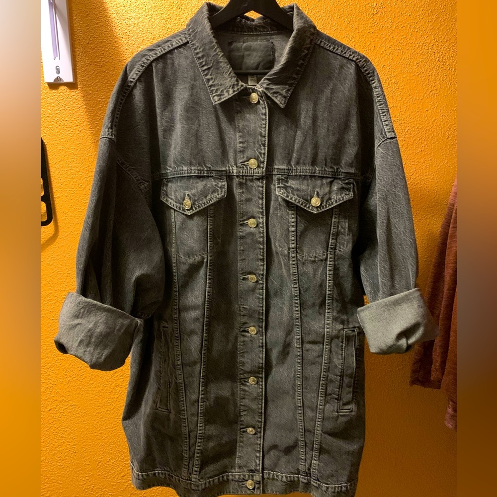 Aerie oversized acid wash denim jacket, size XXL